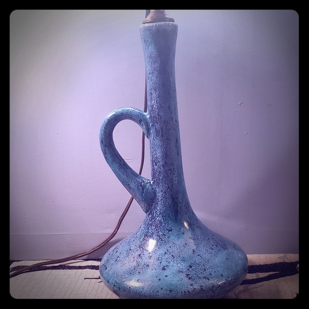 Artisan Signed Pottery Lamp Vintage Genie MCM